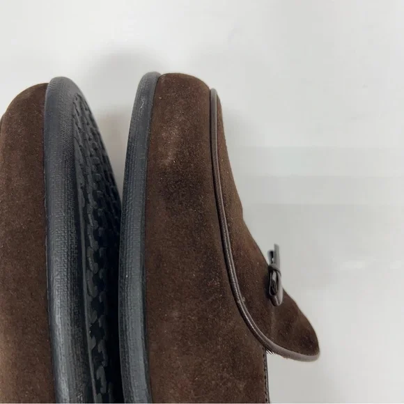 A.TESTONI Brown Suede Slip On Loafers Men’s Size 9 - Picture 10 of 13